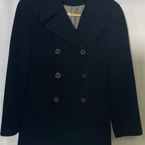 Black Calvin Klein Double-Breasted Coat